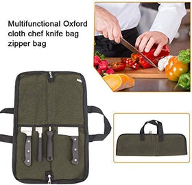 Can store honing steel, knives, and utensils in one roll.