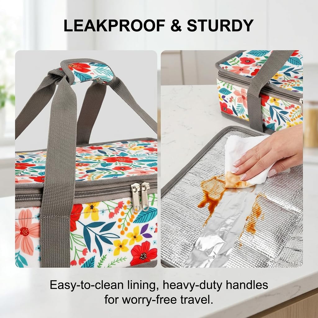 QEES leakproof liner prevents spills during hot or cold transport.