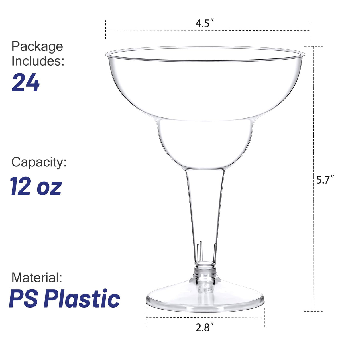 Qeirudu 12oz margarita cup emphasizes unbreakable design for reliable event serving.