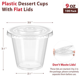 Qeirudu 9oz clear dessert cups stacked for compact refrigeration and organized cabinets.