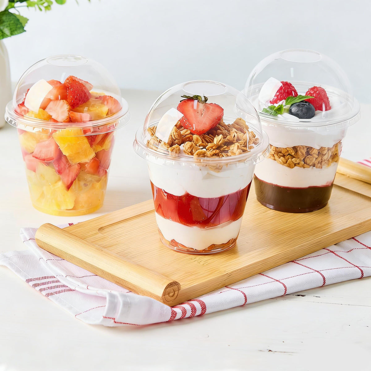 Qeirudu 9oz cups stacked for compact storage