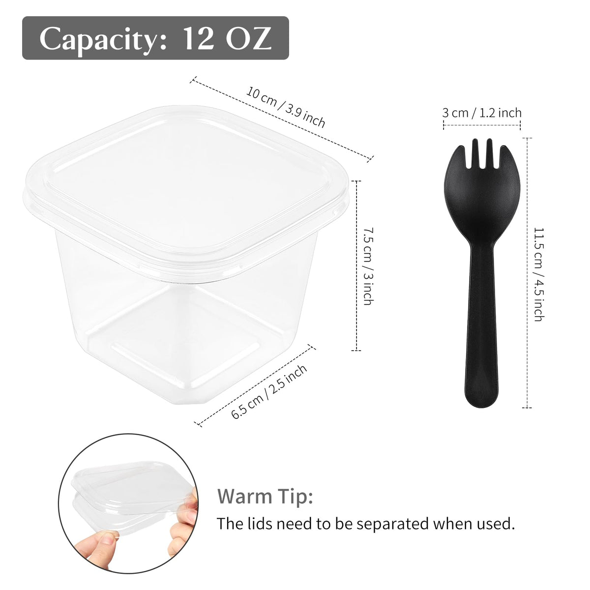 Qeirudu black sporks included for easy on-the-go meals and tastings.