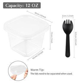 Qeirudu black sporks included for easy on-the-go meals and tastings.