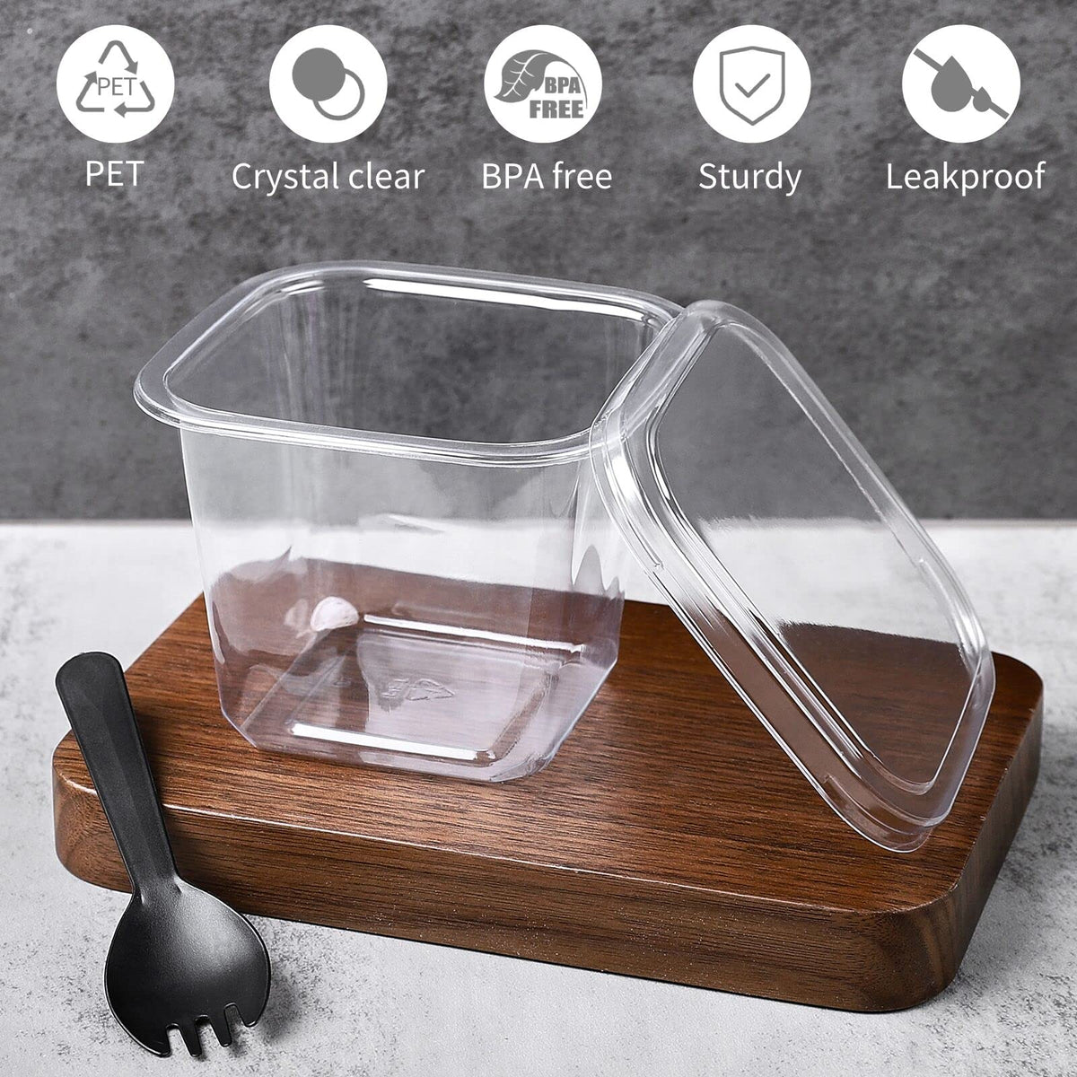 Qeirudu clear PET cup showcases layered desserts with strength and stackability.