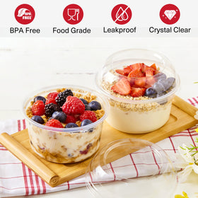 Qeirudu dome lid ensures leakproof storage for fridge and transport.