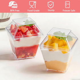 Qeirudu durable plastic dessert cups for desserts and samples
