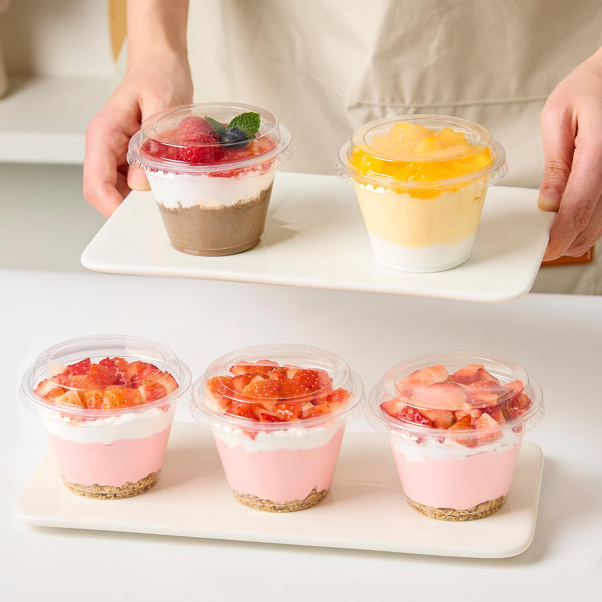 Qeirudu food-grade PET cups ensure safe fridge storage.