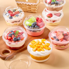 Qeirudu ice cream cup with lid - sturdy BPA-free plastic for cold treats