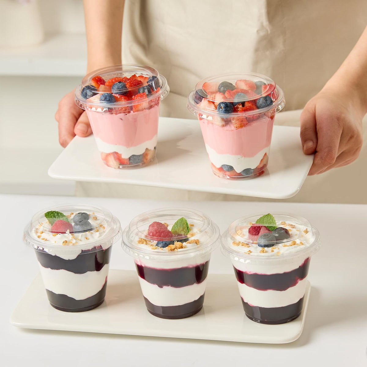 Qeirudu leak-proof dessert cups with lids suitable for catering events