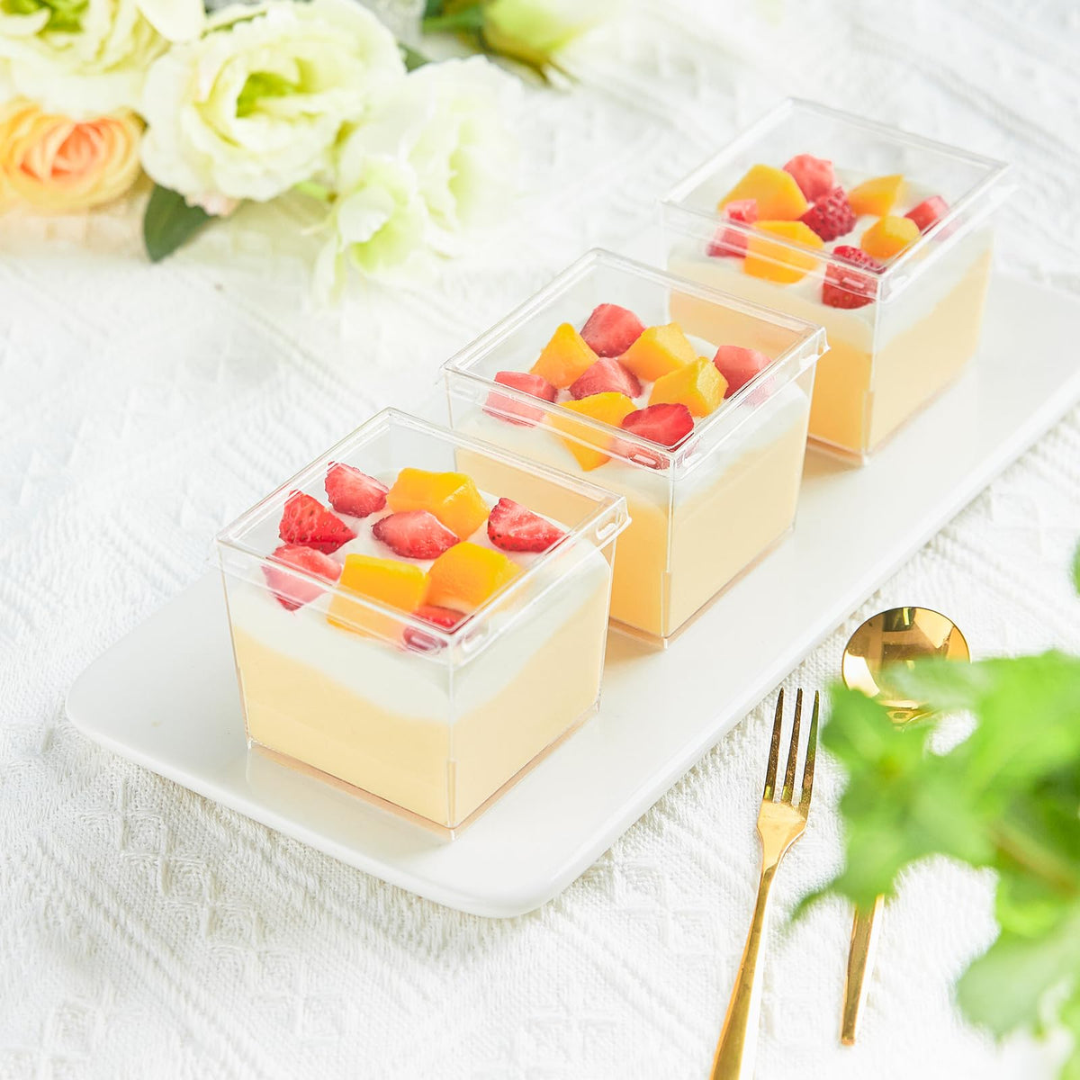 Qeirudu party dessert cups in use for elegant, grab-and-go servings.