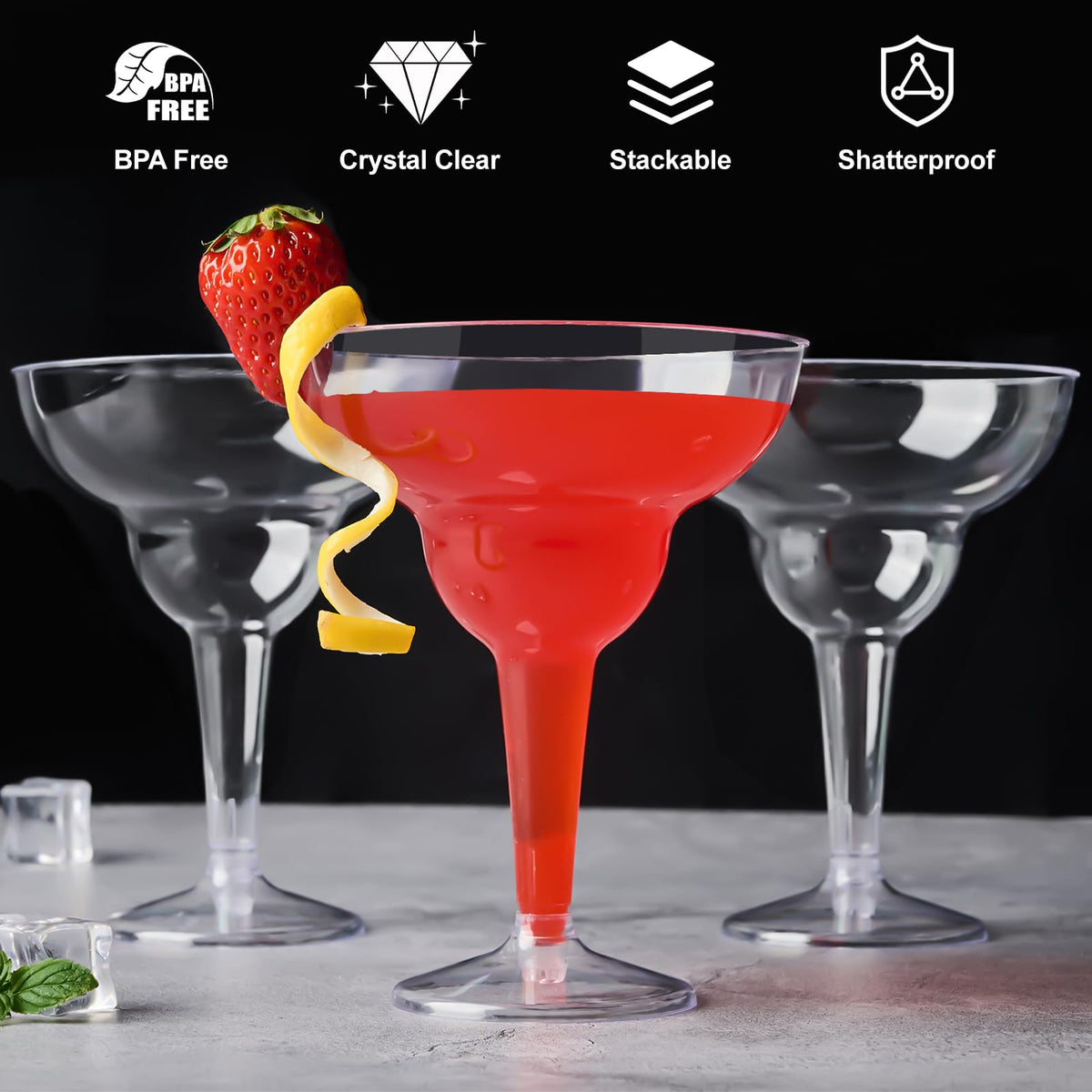 Qeirudu shatterproof cups showcase wide mouth ideal for easy pouring and sharing.