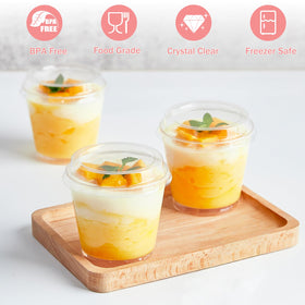 Qeirudu dessert cups with spoons streamline serving and reduce utensil search.