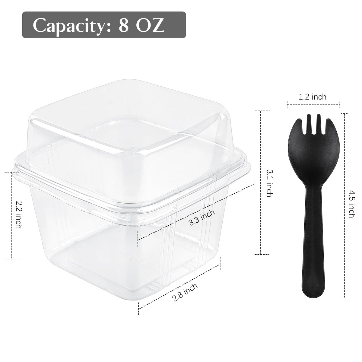 Qeirudu square cup lids 50-pack provide secure sealing to prevent spills during transport.