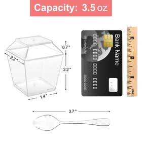 Qeirudu square parfait cups 3.5oz with lids for fresh servings
