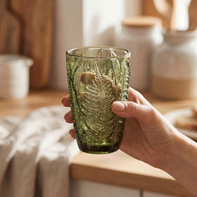 QELVIO vintage glassware detail, perfect for entertaining and style.