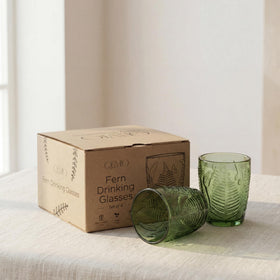 QELVIO vintage botanical design complements water, cocktails, or juice