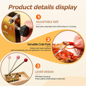 Qeykizy nut cracker includes four picks and a cleaning brush for quick post-use cleanup
