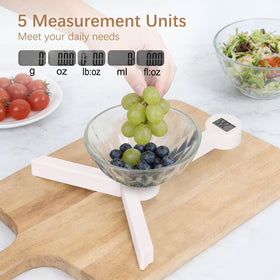 QFEISETH scale with tare button lets you subtract container weight.