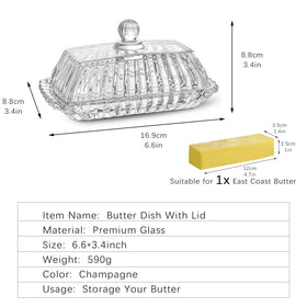 QFkris butter dish enhances countertop elegance with a clean glass look.