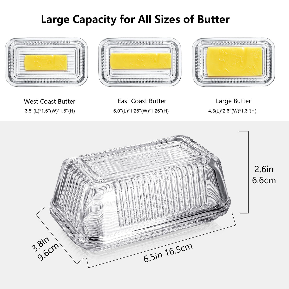QFkris butter dish with lid shields butter from dust on the countertop