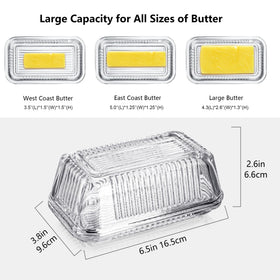 QFkris butter dish with lid shields butter from dust on the countertop