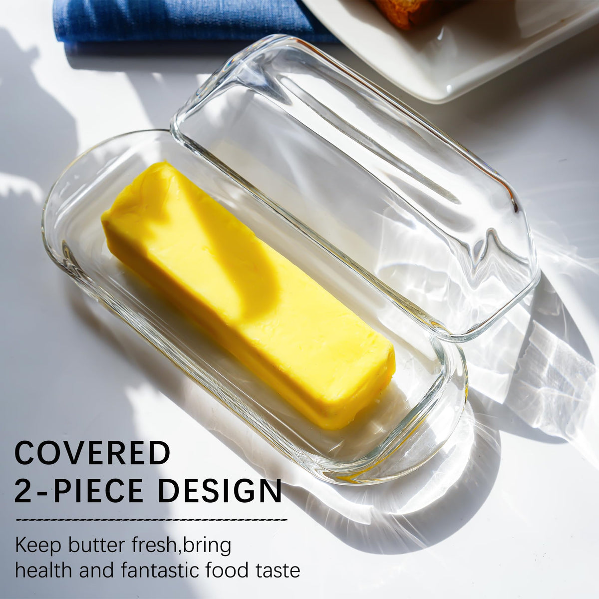 QFkris vintage-style butter holder adds sophistication to daily meals.