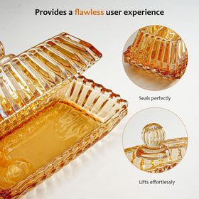 QFkris countertop butter storage dish saves space on the counter.
