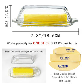 QFkris crystal butter keeper enhances table elegance while storing one stick.