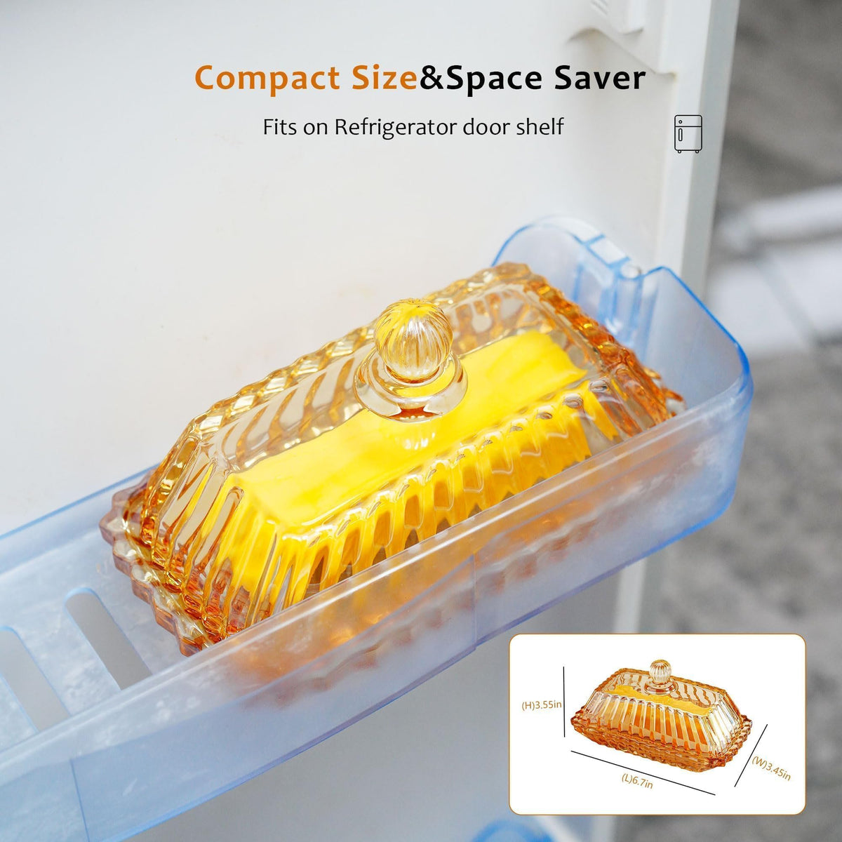 QFkris glass butter dish for candies or small treats.