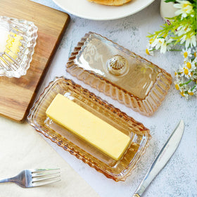 QFkris elegant kitchen-table butter dish complements countertop decor.