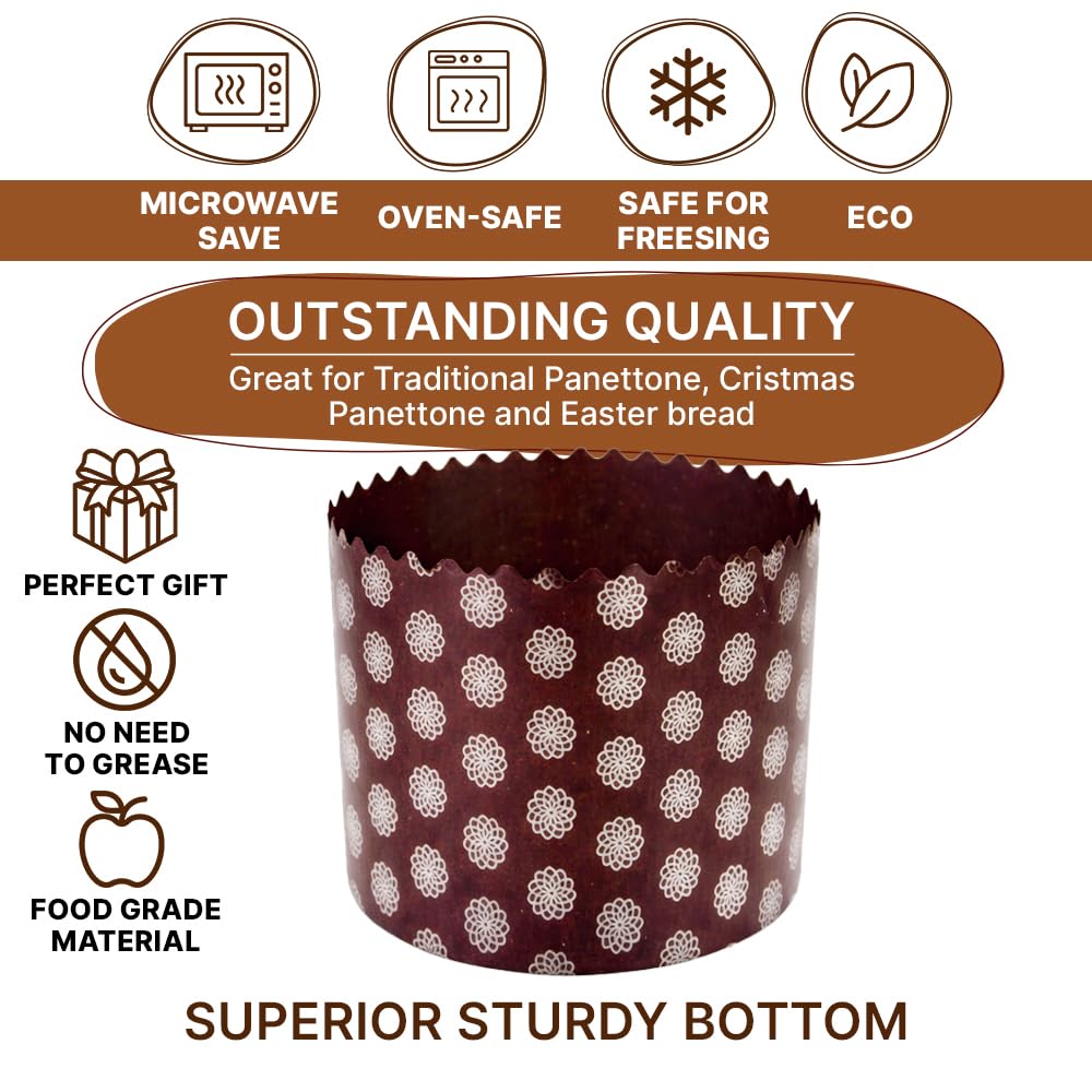 QG Group panettone mold with non-stick parchment for easy release.