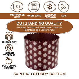QG Group panettone mold with non-stick parchment for easy release.