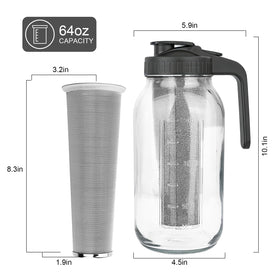 QHH 160-micron stainless steel filter for smooth cold brew and tea separation