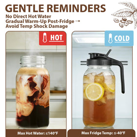 QHH 2-quart mason jar pitcher ideal for fridge storage.