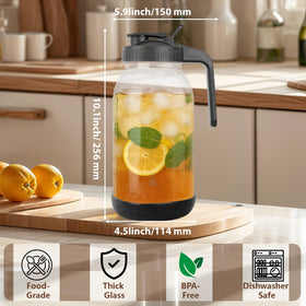 QHH pitcher with non-slip silicone base prevents spills on surfaces.