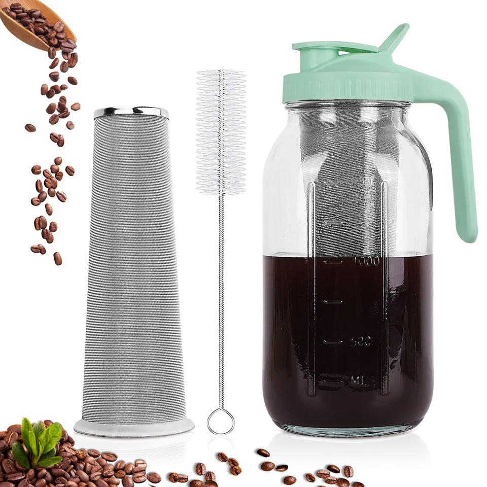 QHH cold brew jar with pour spout lid for mess-free serving