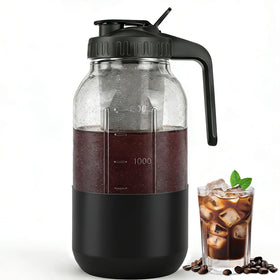 QHH cold brew pitcher 64oz with pour lid for easy serving