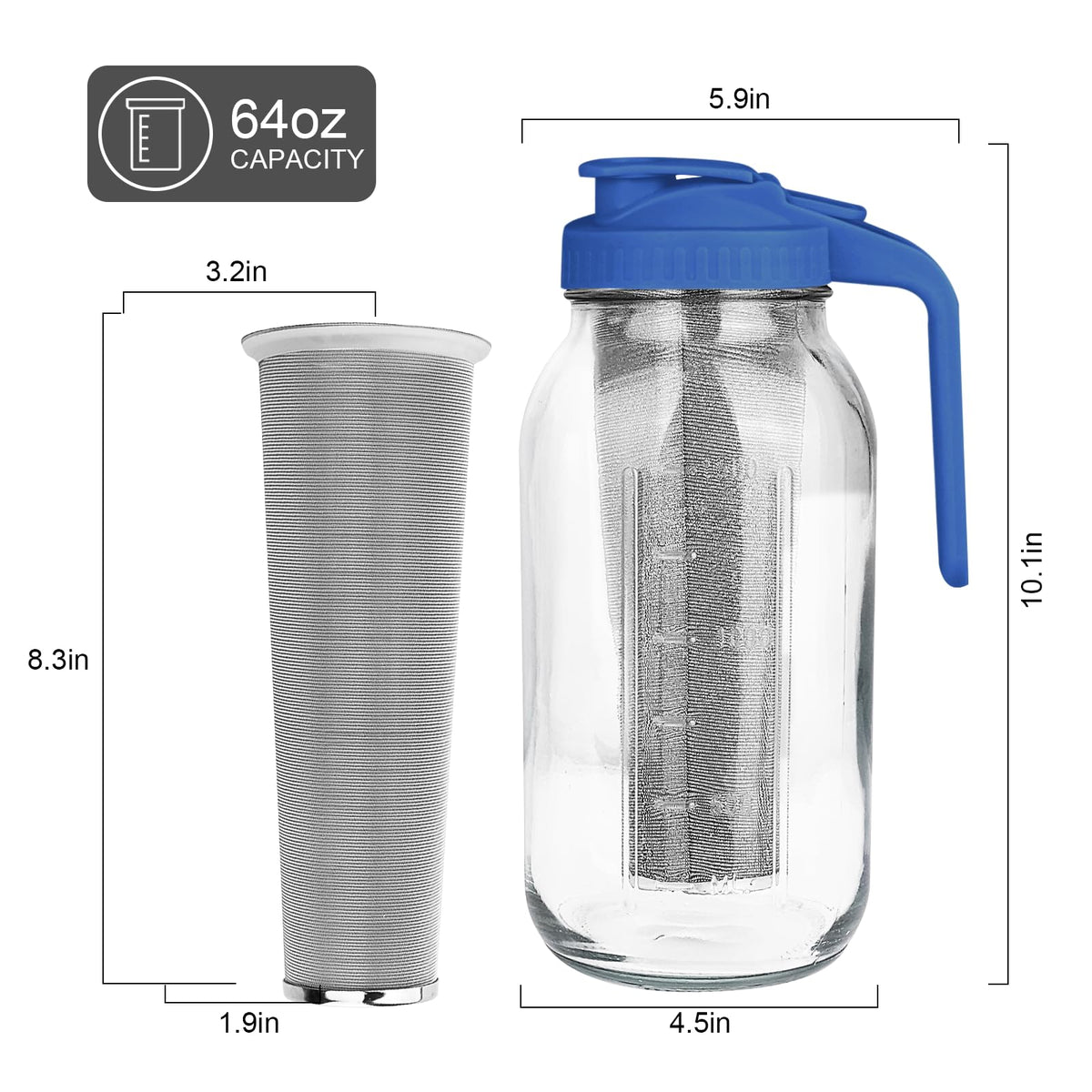 QHH pour-spout handle with secure lid for smooth, controlled pouring