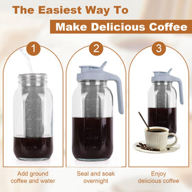 QHH heavy-duty glass 64oz pitcher designed for daily cold brews.