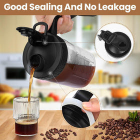 QHH heavy-duty glass pitcher for durable, fridge-friendly use.