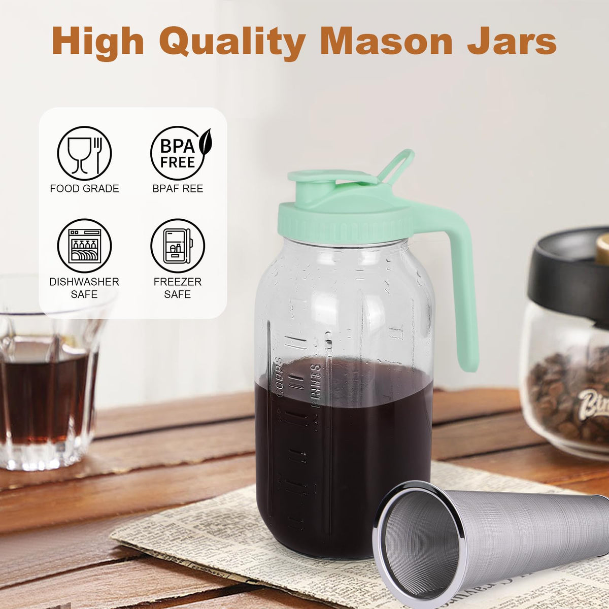QHH heavy-duty glass pitcher as the everyday brewing vessel