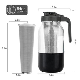 QHH non-slip silicone base keeps pitcher steady on counters