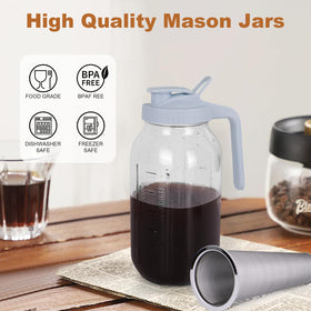 QHH pour spout handle lid shown for controlled, spill-free pouring.