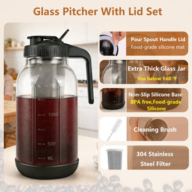 QHH sealed lid with pour spout keeps drinks fresh and spill-free