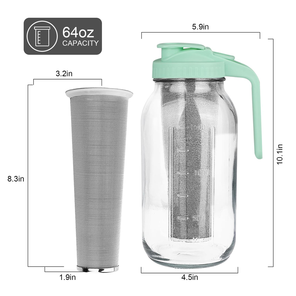 QHH stainless steel filter with 160 micron mesh for smooth cold brew