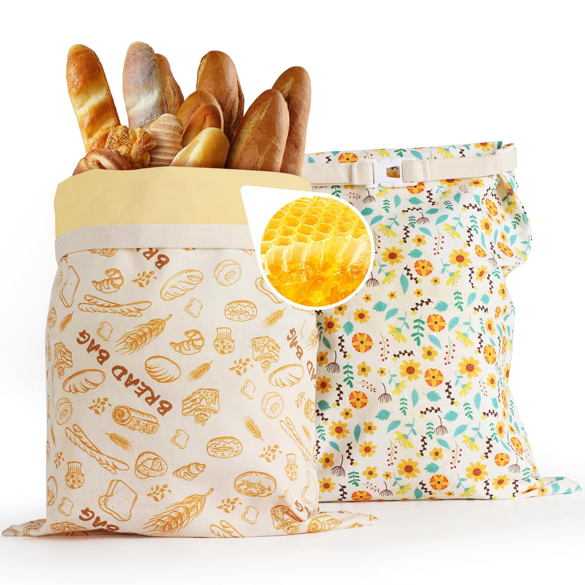 QHMCHLDZ beeswax bread bag large 17x13 preserves freshness for homemade bread
