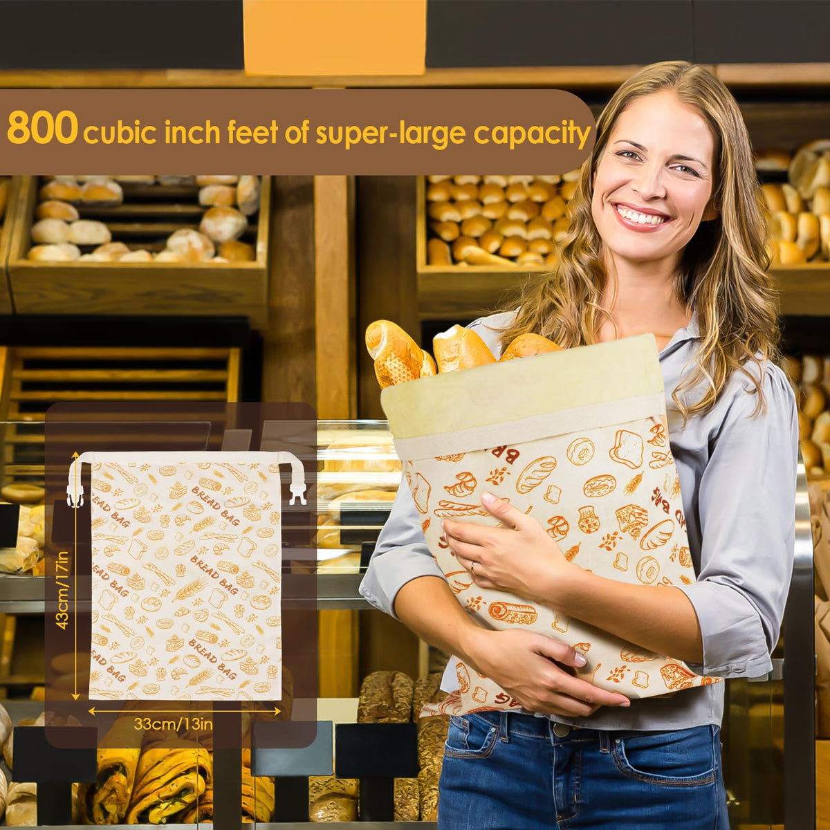 QHMCHLDZ two-pack beeswax bread bags offer sustainable storage and reuse