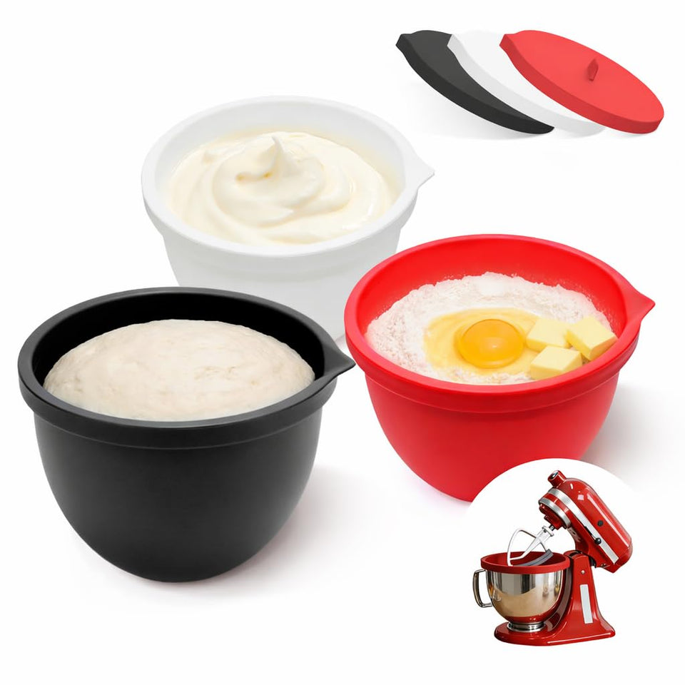 QHMENG silicone bowl liner for KitchenAid 5 Qt tilt-head mixer offers non-stick mixing.