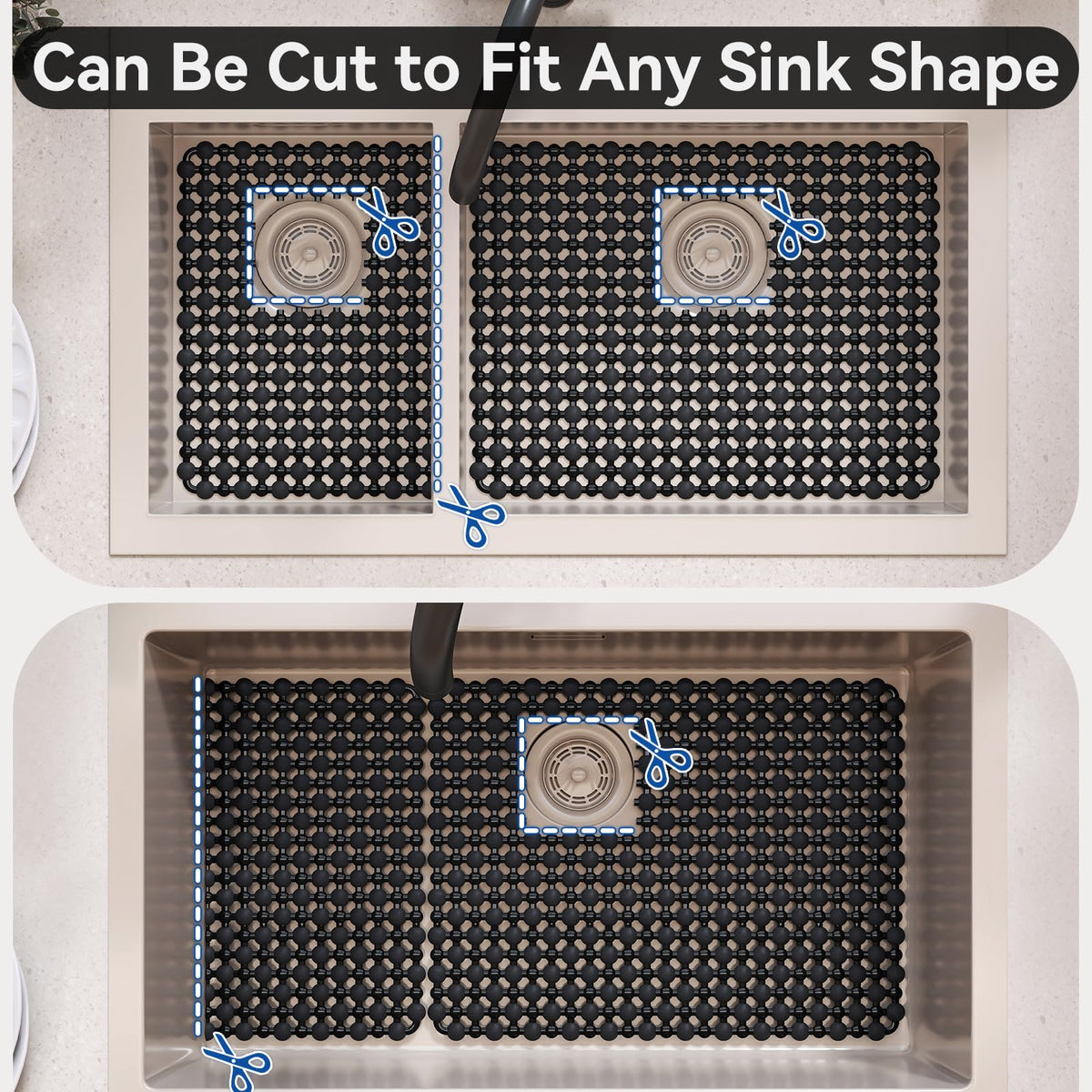 QiCaiJia sink mat cushions dishes and prevents slipping during washing