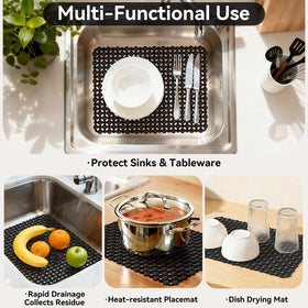 QiCaiJia sink mat with trim-to-fit feature for precise bottom contour